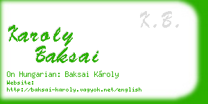 karoly baksai business card